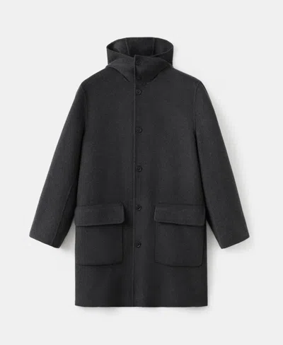 Mango Men's Handmade Wool Hood Coat In Black