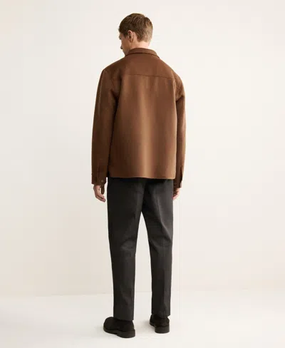 Mango Men's Handmade Wool Buttoned Jacket In Orange