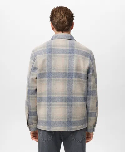 Mango Men's Check Flannel Overshirt In Gray