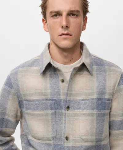 Mango Men's Check Flannel Overshirt In Gray