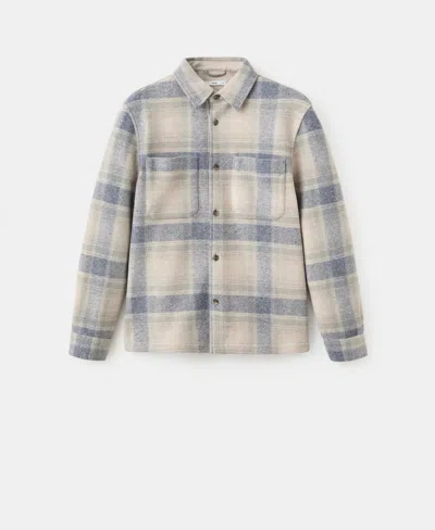 Mango Men's Check Flannel Overshirt In Gray