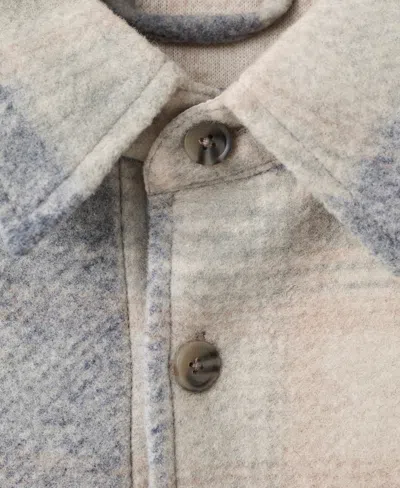 Mango Men's Check Flannel Overshirt In Gray