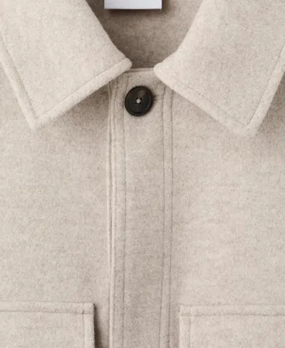 Mango Flannel Pocket Overshirt In Neutral