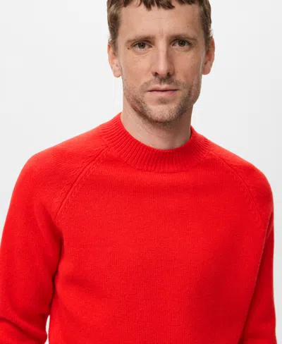 Mango Raglan Sleeve Wool Sweater In Red