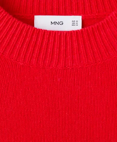 Mango Raglan Sleeve Wool Sweater In Red