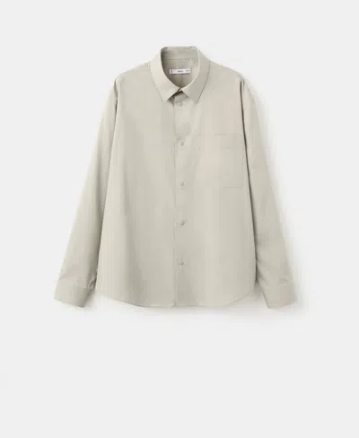 Mango Relaxed Fit Solid Snap-up Shirt In Sand