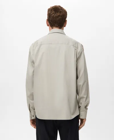 Mango Relaxed Fit Solid Snap-up Shirt In Sand