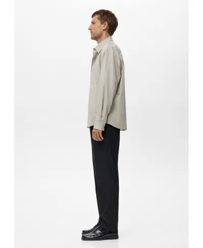 Mango Relaxed Fit Solid Snap-up Shirt In Sand