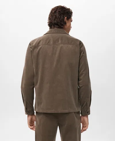 Mango Regular Fit Corduroy Overshirt In Gray