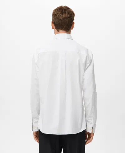 Mango Relaxed Fit Stripe Button-up Shirt In White