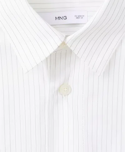 Mango Relaxed Fit Stripe Button-up Shirt In White