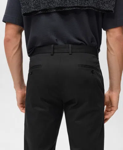 Mango Dublino Slim Fit Flat Front Stretch Stretch Chinos In Black