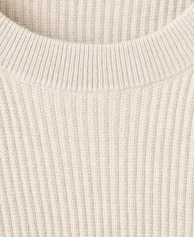 Mango Men's Fine Rib-knit Cotton Sweater In Neutral