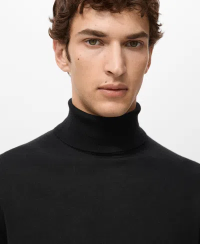 Mango Men's Wool Turtleneck Sweater In Black