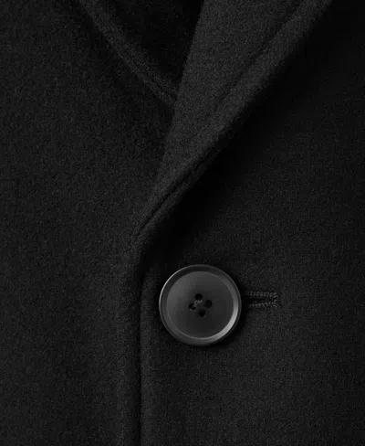Mango Wool Blend Single Breasted Coat In Black