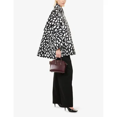 Givenchy Cocoon Short Trench In Cotton With Animal Print In Black