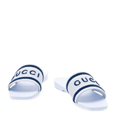 Gucci Logo-stripe Sandals In White