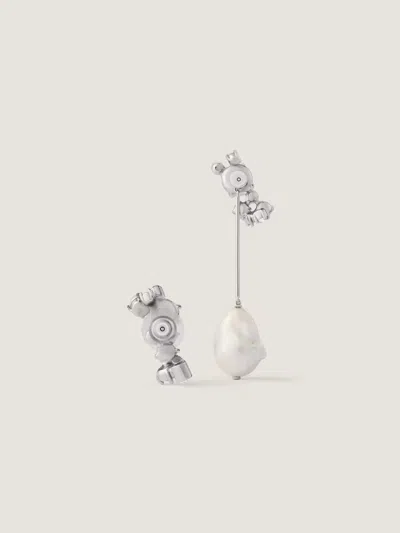 Givenchy Embellished Asymmetric Earrings In Silver