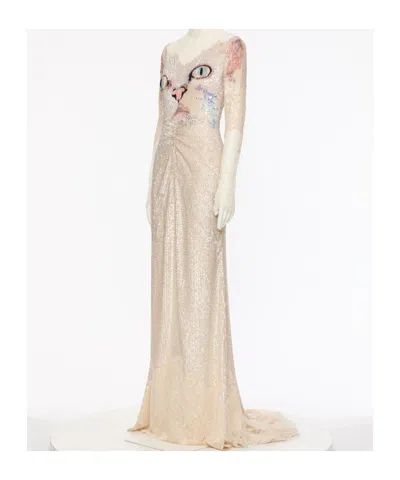 Valentino Sequined Dress In Neutral