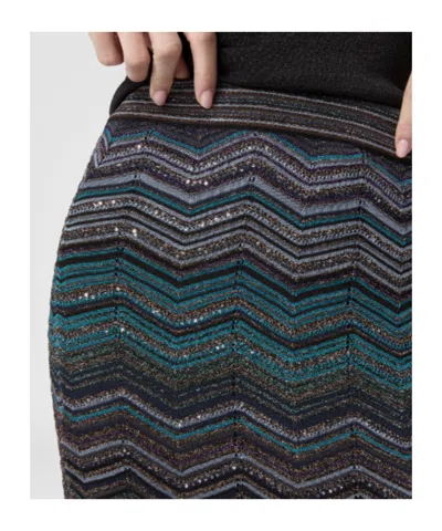 Missoni Viscose Skirt With Laminated Chevron Pattern In Multi