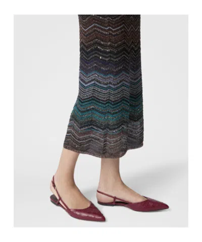 Missoni Viscose Skirt With Laminated Chevron Pattern In Multi