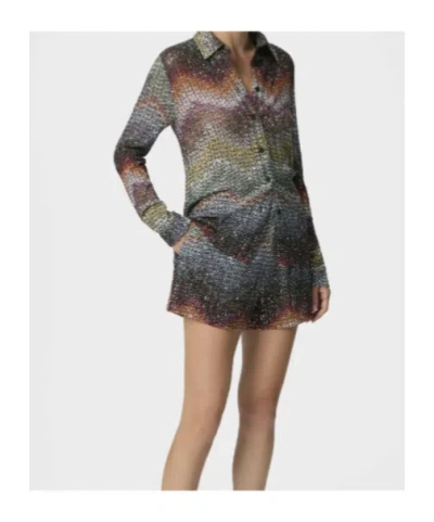 Missoni Sequin-embellished Zigzag Metallic-knit Shirt In Multi
