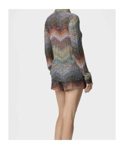 Missoni Sequin-embellished Zigzag Metallic-knit Shirt In Multi
