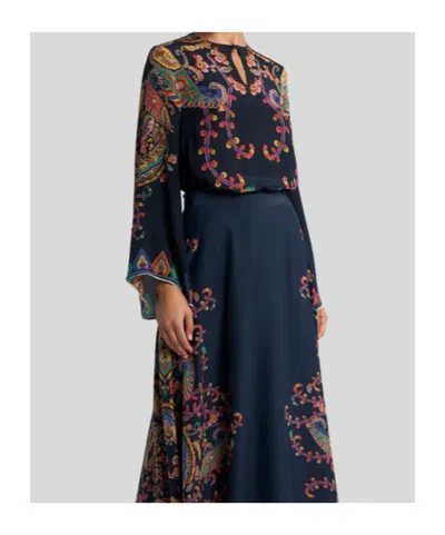 Etro Paisley Printed Silk Blouse In Animal Print
