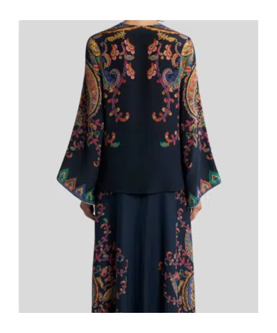 Etro Paisley Printed Silk Blouse In Animal Print