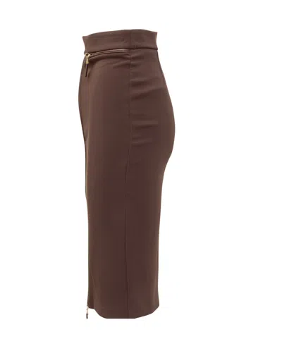 Elisabetta Franchi Zippered Skirt In Red