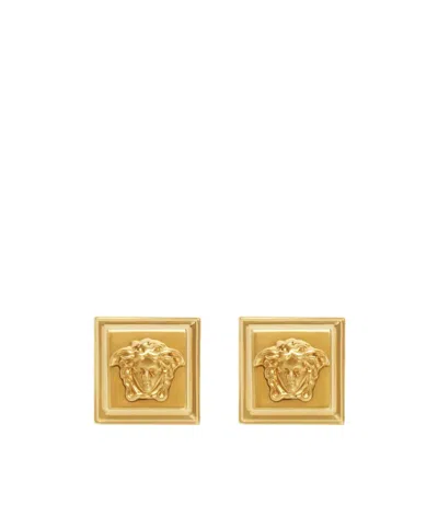 Versace Medusa Square Earrings In Gold