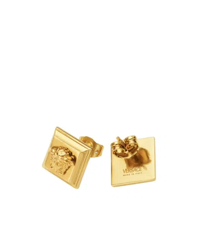 Versace Medusa Square Earrings In Gold