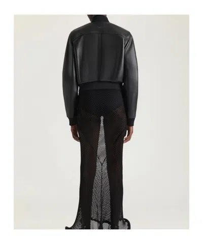 Givenchy Lambskin Cropped Bomber Jacket In Black