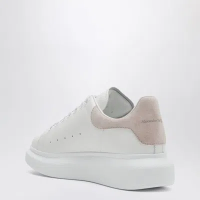 Alexander Mcqueen Women White Low Top Sneakers With Logo Lettering On Tongue And Heel In Leather Wom