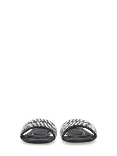 Alexander Wang Embellished Hotfix Vy Sandals In Black