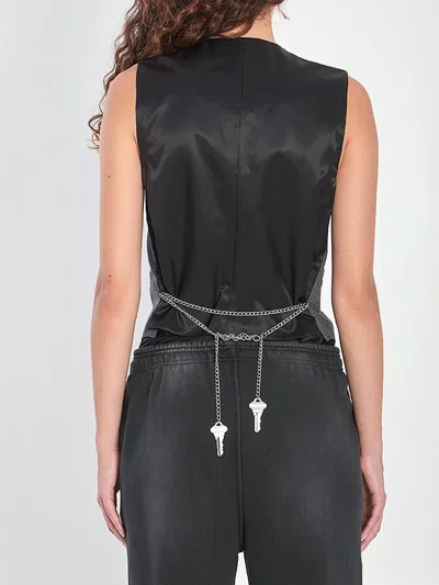 Alexander Wang Wool-blend Chain-detail Waistcoat In Gray