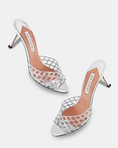 Aquazzura Lumiere Mule 75 In White