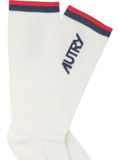 Autry Jacquard Logo Socks In White