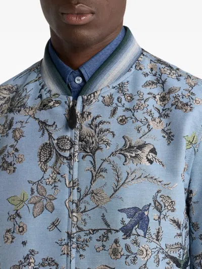 Etro Jacquard Bomber Jacket In Blue