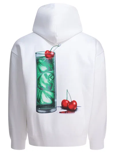 Carhartt Hooded Graphic Print Sweater With Front Pocket In White