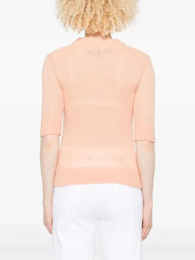 Chloé Logo Embroidery Sweater Sweaters And Cardigans Pink In Black