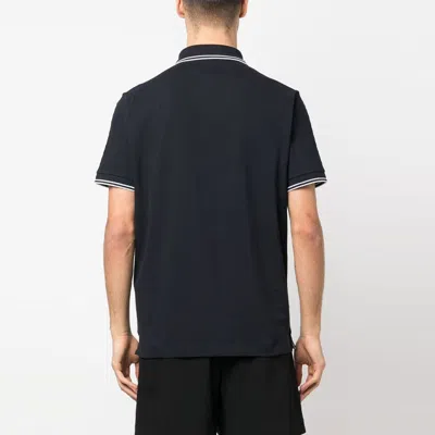 Stone Island Mens Black Brand-patch Regular-fit Stretch-cotton Polo Shirt Xl In Blue