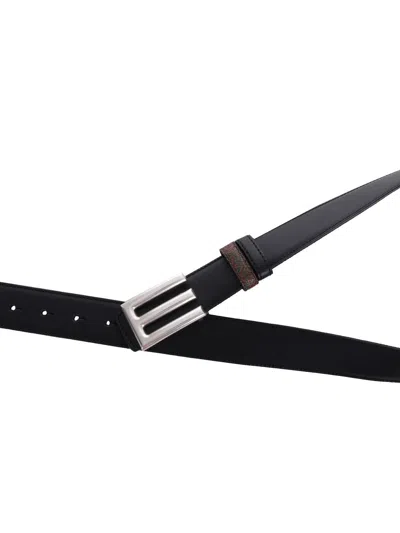 Etro Reversible Logo Belt Arnica And Lea In Burgundy