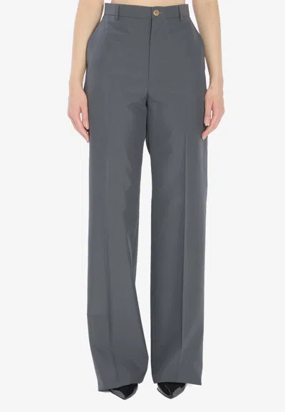 Gucci Technical Panama Tailored Pants In Gray