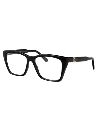 Ferragamo Black Acetate Glasses In Black