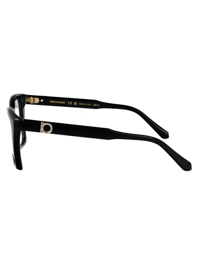 Ferragamo Black Acetate Glasses In Black