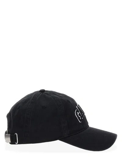 Ganni Womens Black Brand-embroidered Cotton-canvas Cap In Black