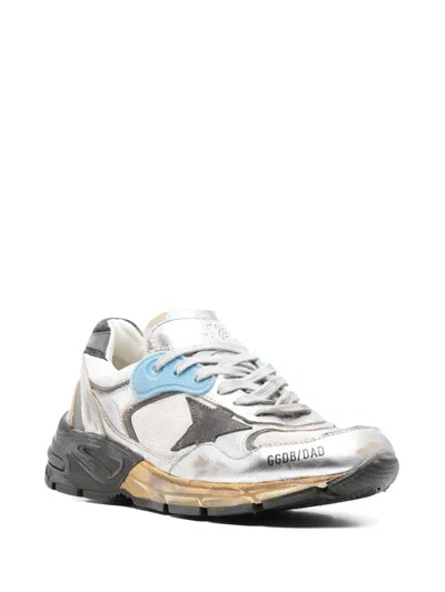 Golden Goose Running Dad Sneakers In Silver