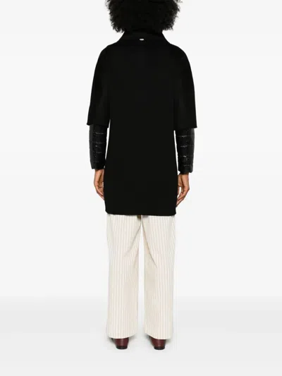 Herno Virgin Wool Coat With High Neck In Black