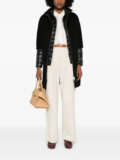 Herno Virgin Wool Coat With High Neck In Black